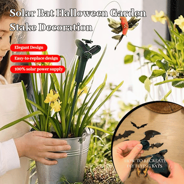 Solar Bat Halloween Garden Stake Decoration