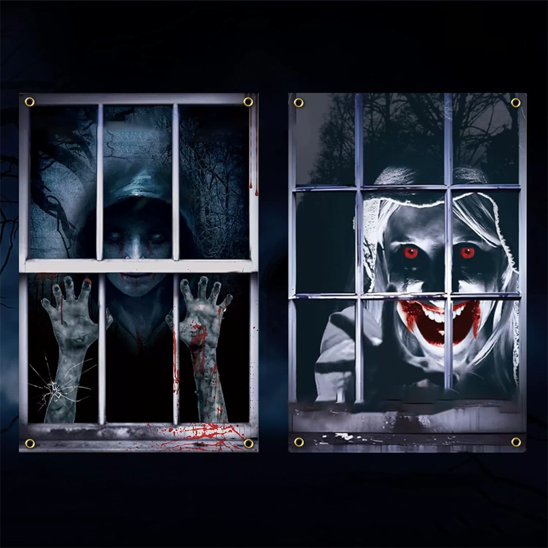🔥 Best-Seller! Scary Ghost Curtains – Halloween Party Must-Have 👻