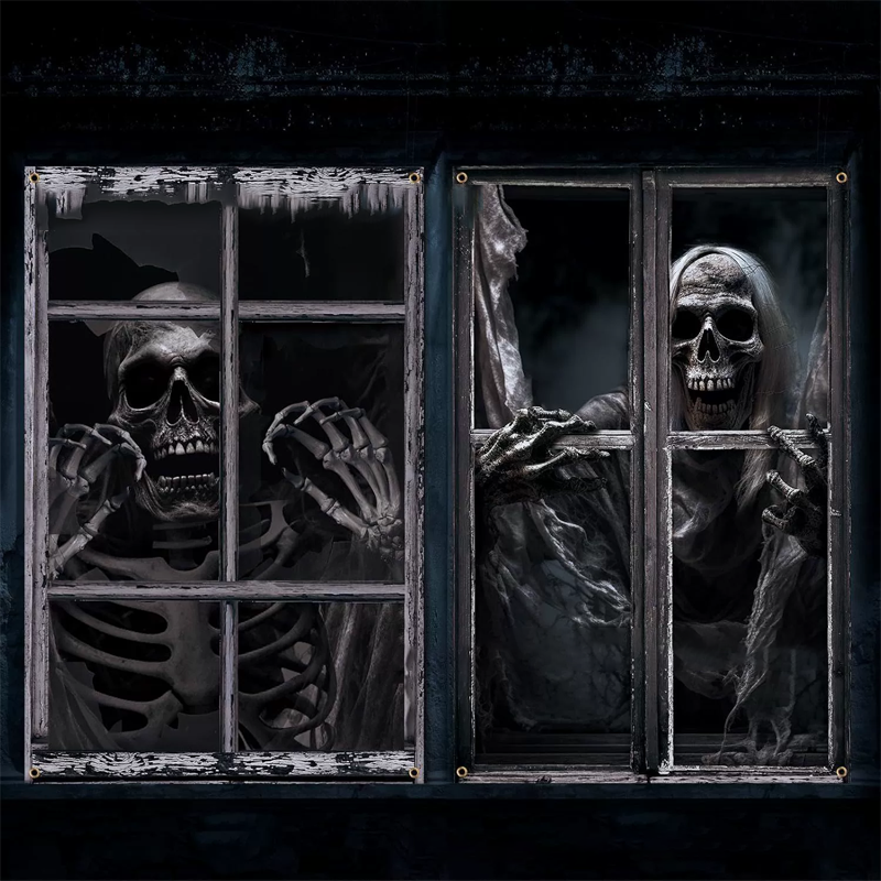🔥 Best-Seller! Scary Ghost Curtains – Halloween Party Must-Have 👻