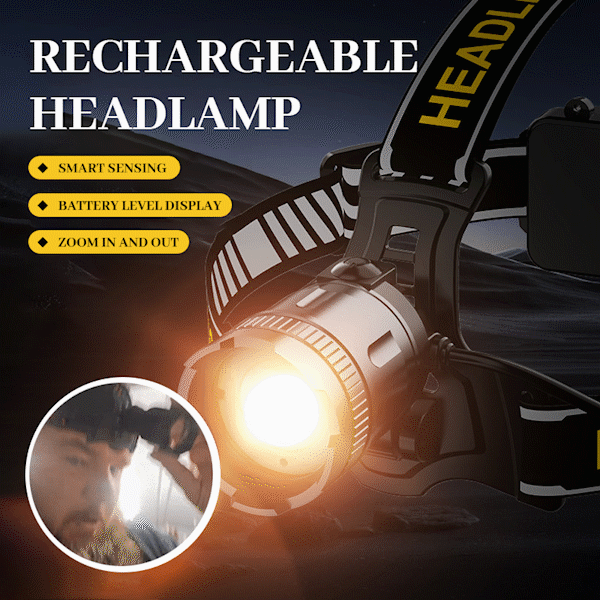 🏕️ Rechargeable Outdoor Headlamp – Hiking, Camping, Running