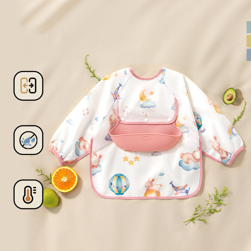 Top Pick!๐ Baby Bib with Silicone Food Catcher โ No More Mess!