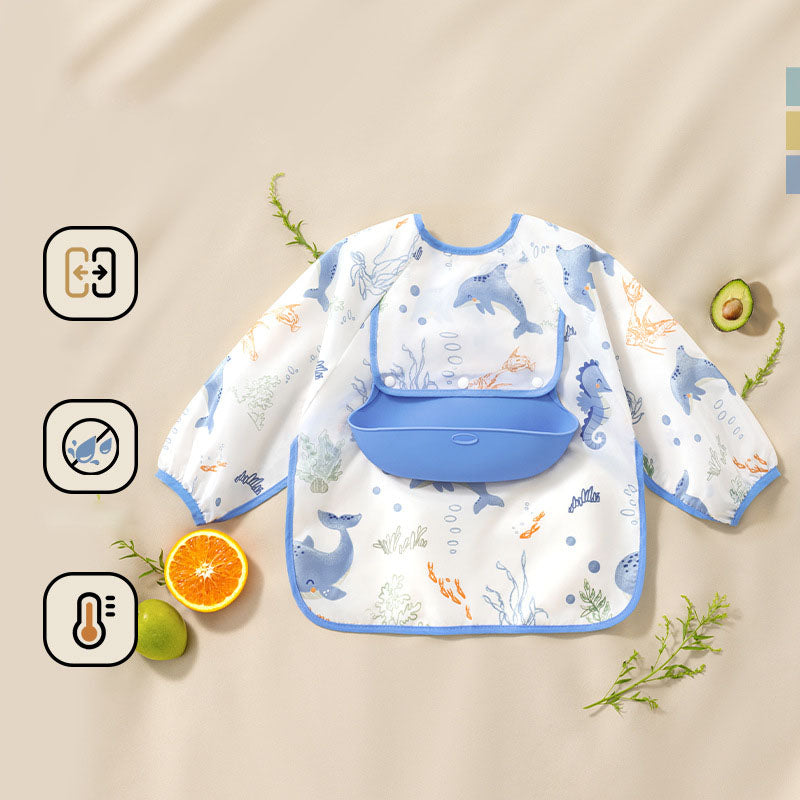 Top Pick!๐ Baby Bib with Silicone Food Catcher โ No More Mess!