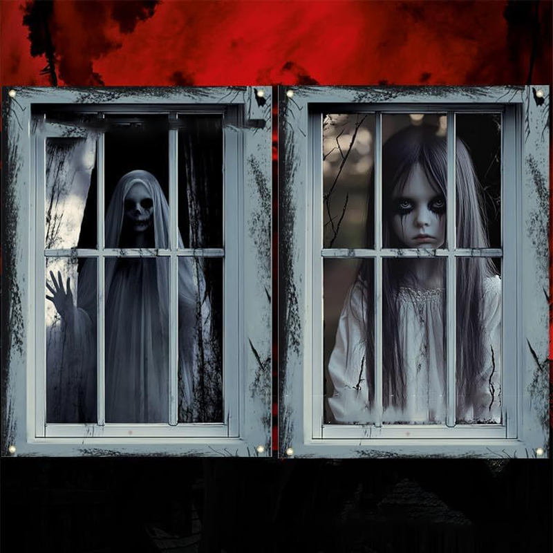 🔥 Best-Seller! Scary Ghost Curtains – Halloween Party Must-Have 👻