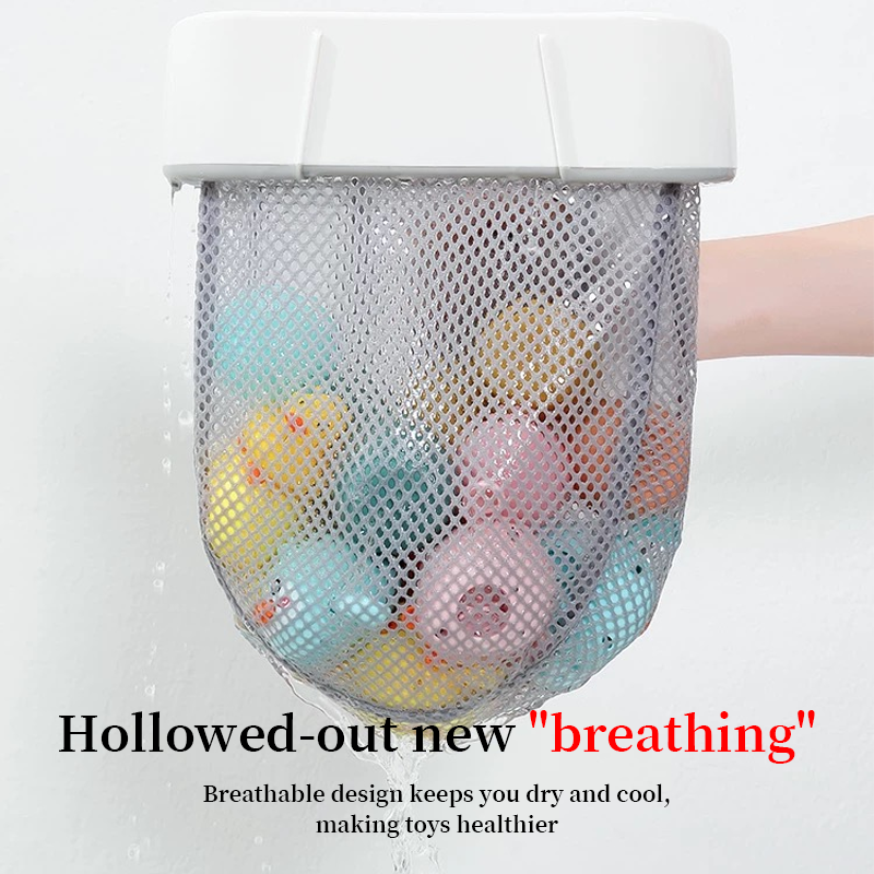 🛁 Hanging Bath Toy Storage – Quick-Dry Mesh Organizer
