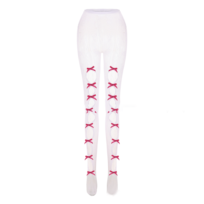 🔥Most Popular😍 Sweetheart Striped Net Tights with Bow
