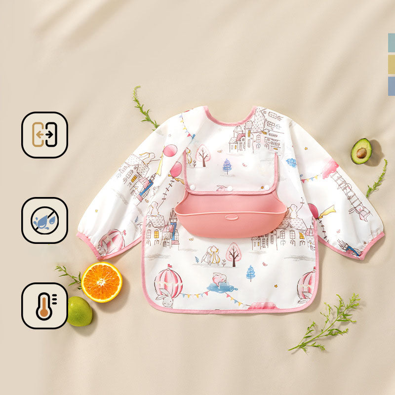 Top Pick!๐ Baby Bib with Silicone Food Catcher โ No More Mess!