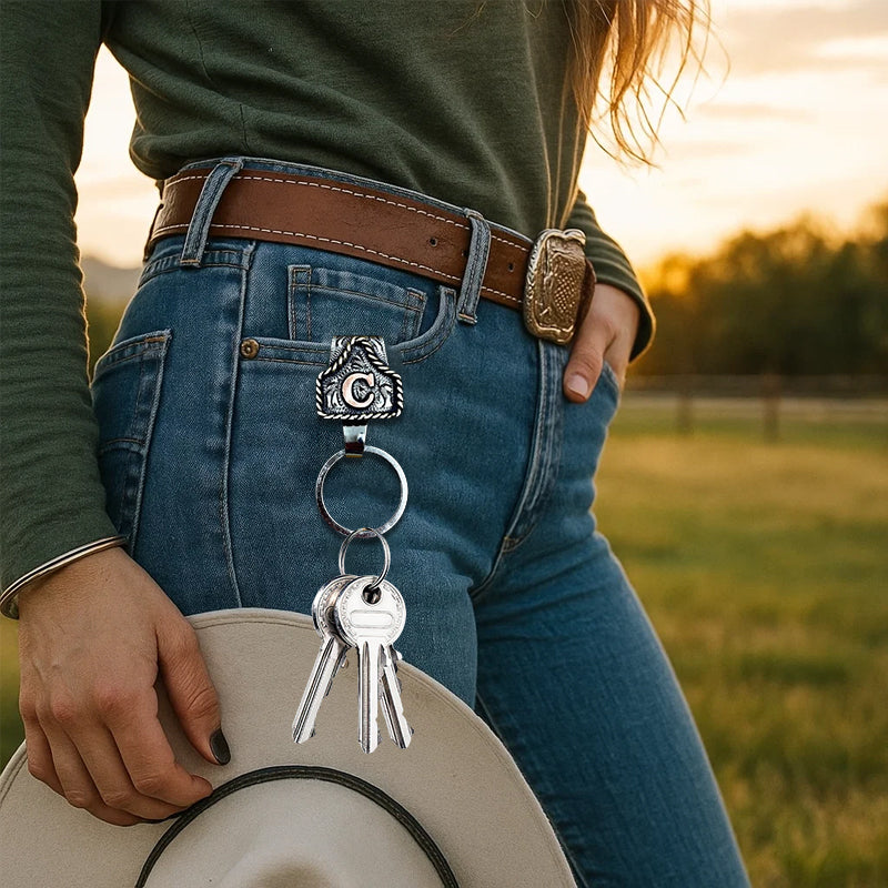 🤠 Western Cowboy Initial Keychain – Rugged Charm To-Go!
