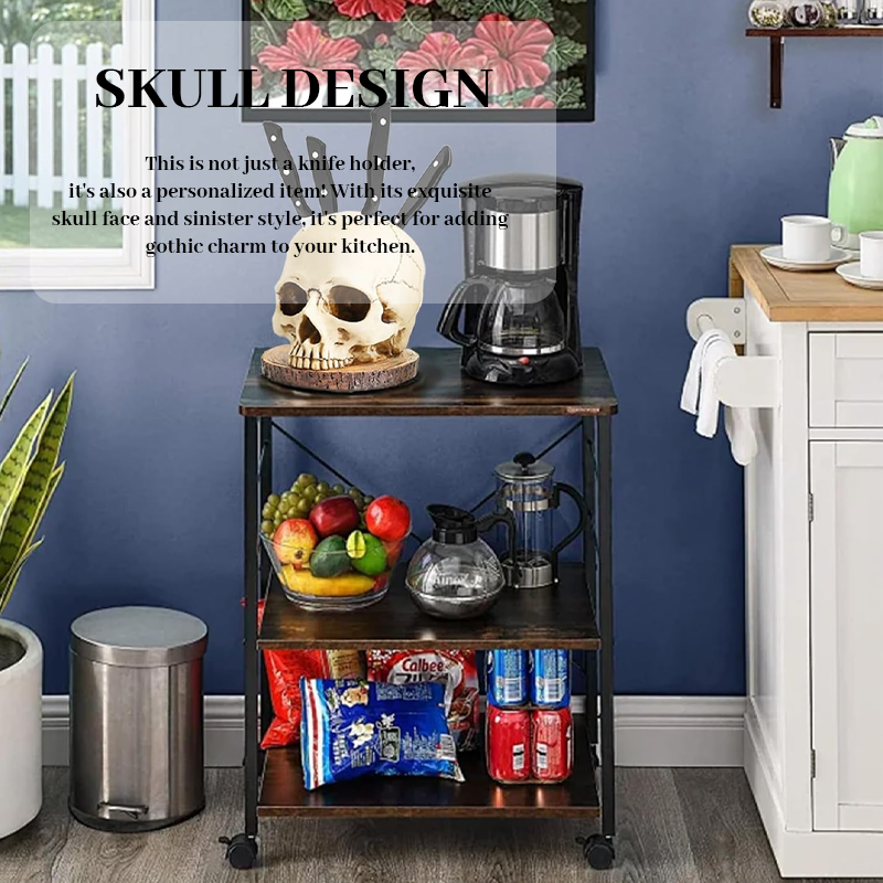 Gothic Resin Skull Knife Block