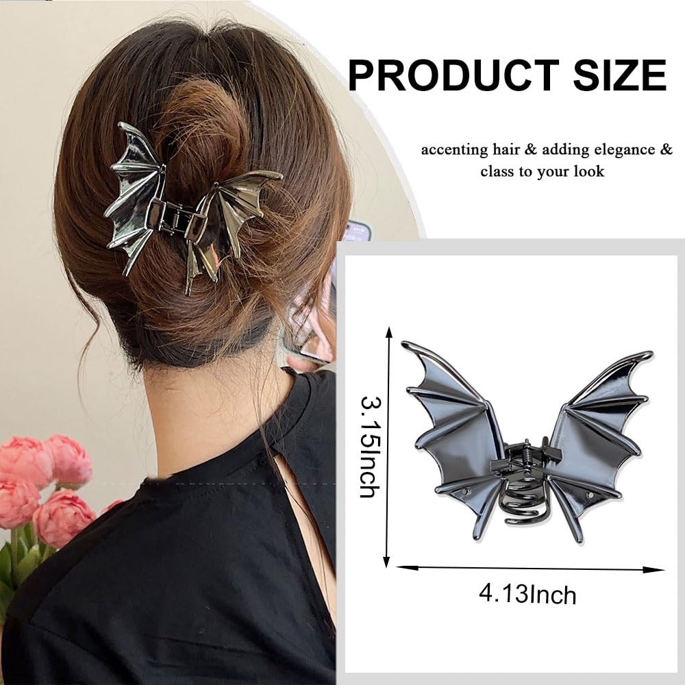 🎃 Must-Have Halloween Accessory! Bat Wing Hair Claw Clips 🦇