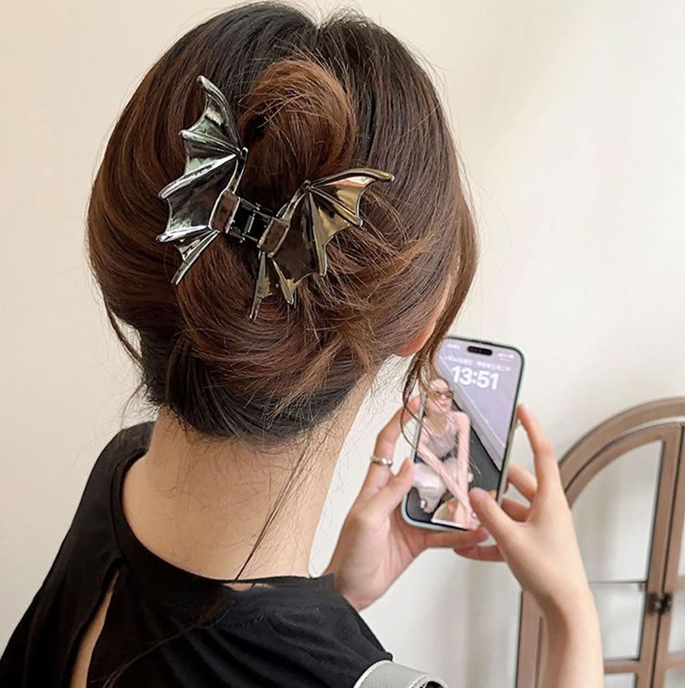 🎃 Must-Have Halloween Accessory! Bat Wing Hair Claw Clips 🦇