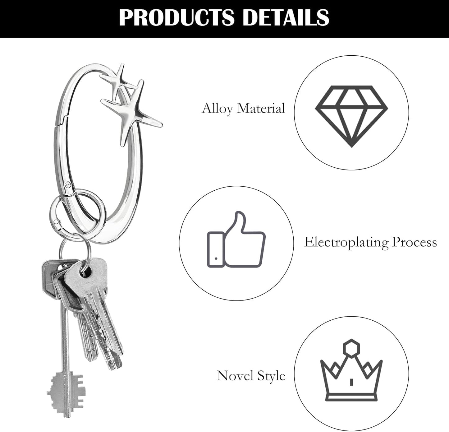 ✨ Hot Pick! Oversized Star Carabiner Key Ring