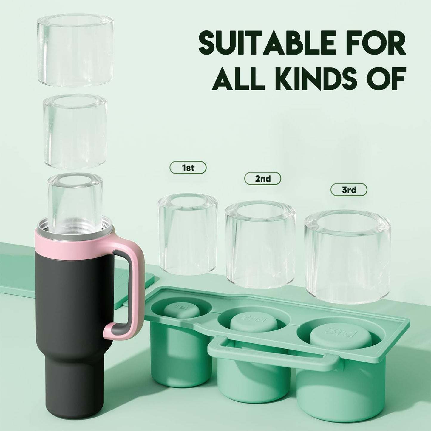 🔥 Must-Have! 3PCS Silicone Ice Molds with Lids – Perfect Fit! 🥤