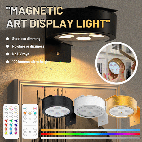 🎨 Magnetic Art Display Lights 3-Pack – Remote & Timer 💡