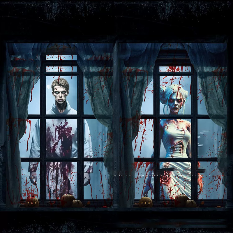 🔥 Best-Seller! Scary Ghost Curtains – Halloween Party Must-Have 👻