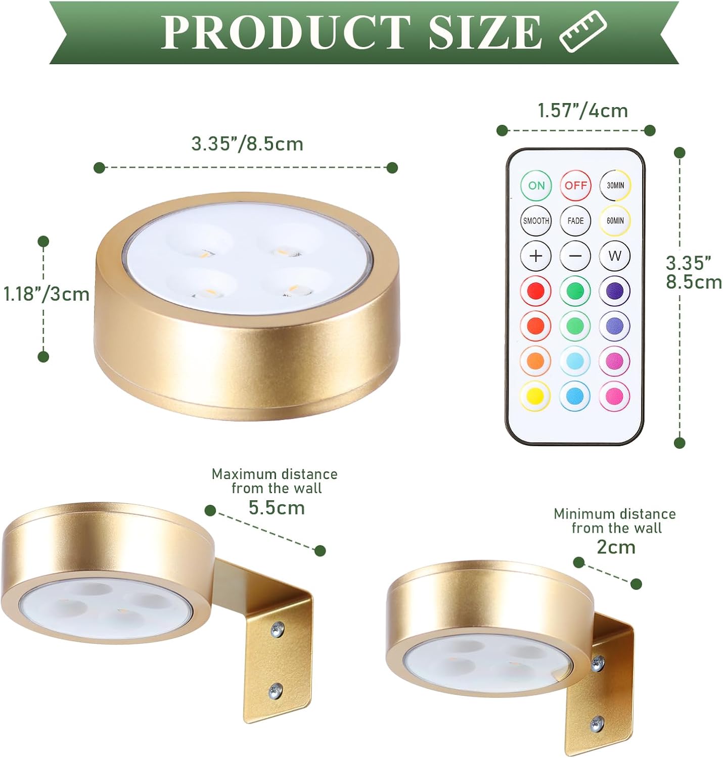 🎨 Magnetic Art Display Lights 3-Pack – Remote & Timer 💡