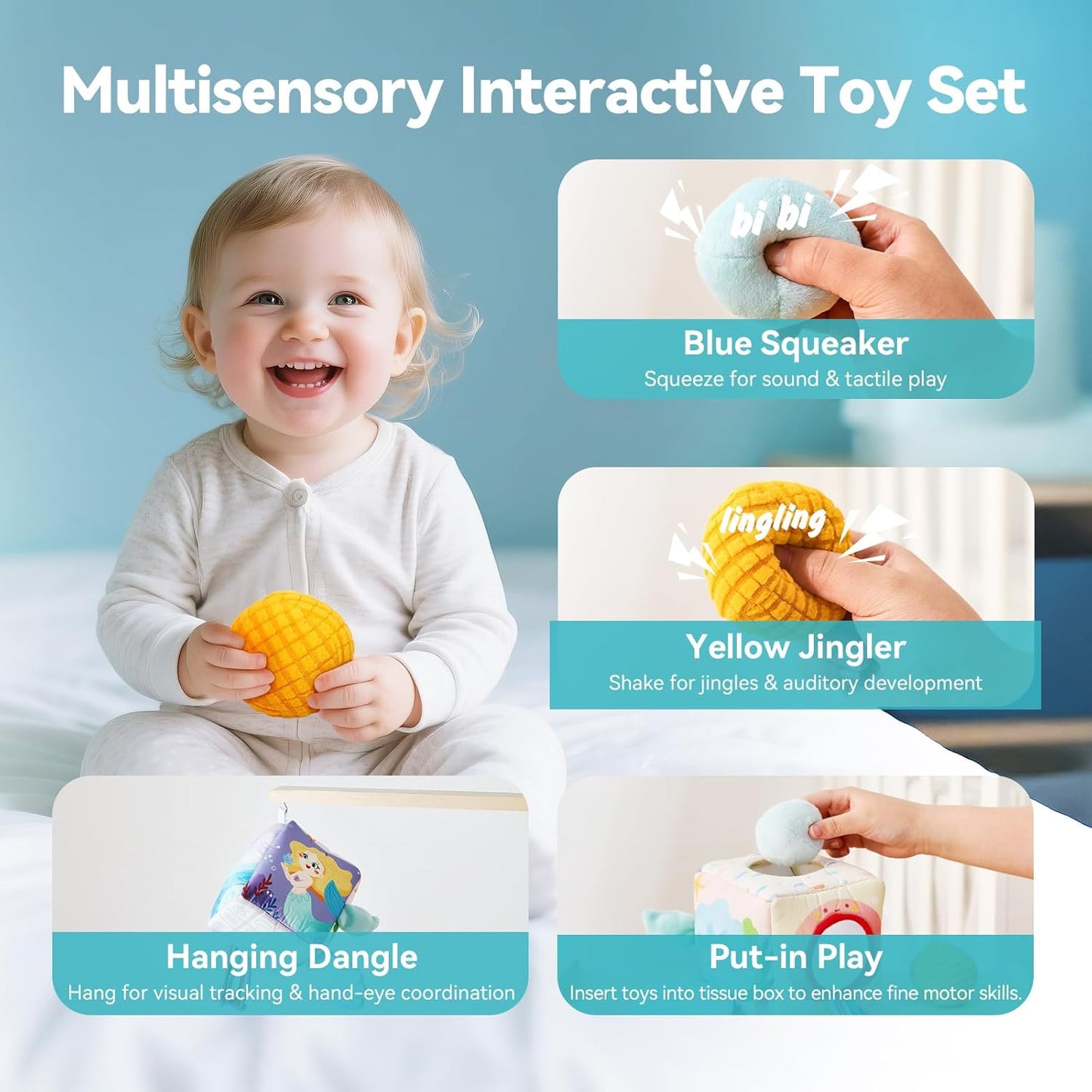 🧜♀️ Mermaid Baby Tissue Box Toy – Sensory Play, Endless Fun for Babies!
