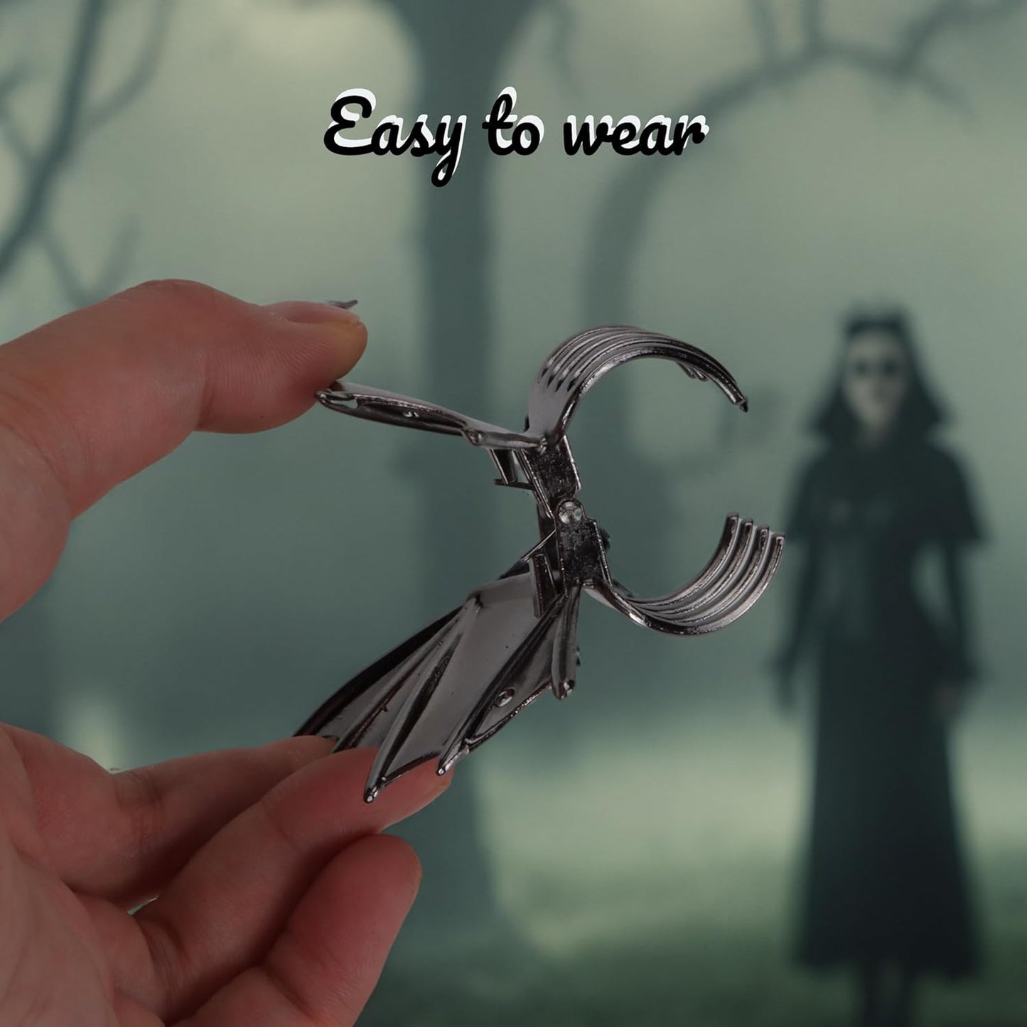 🎃 Must-Have Halloween Accessory! Bat Wing Hair Claw Clips 🦇