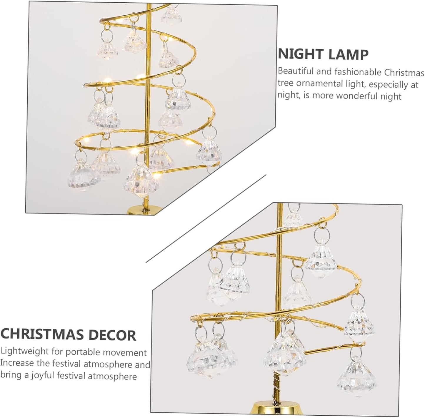 🎄 LED Christmas Tree Night Light – Crystal Holiday Table Decor 🎁