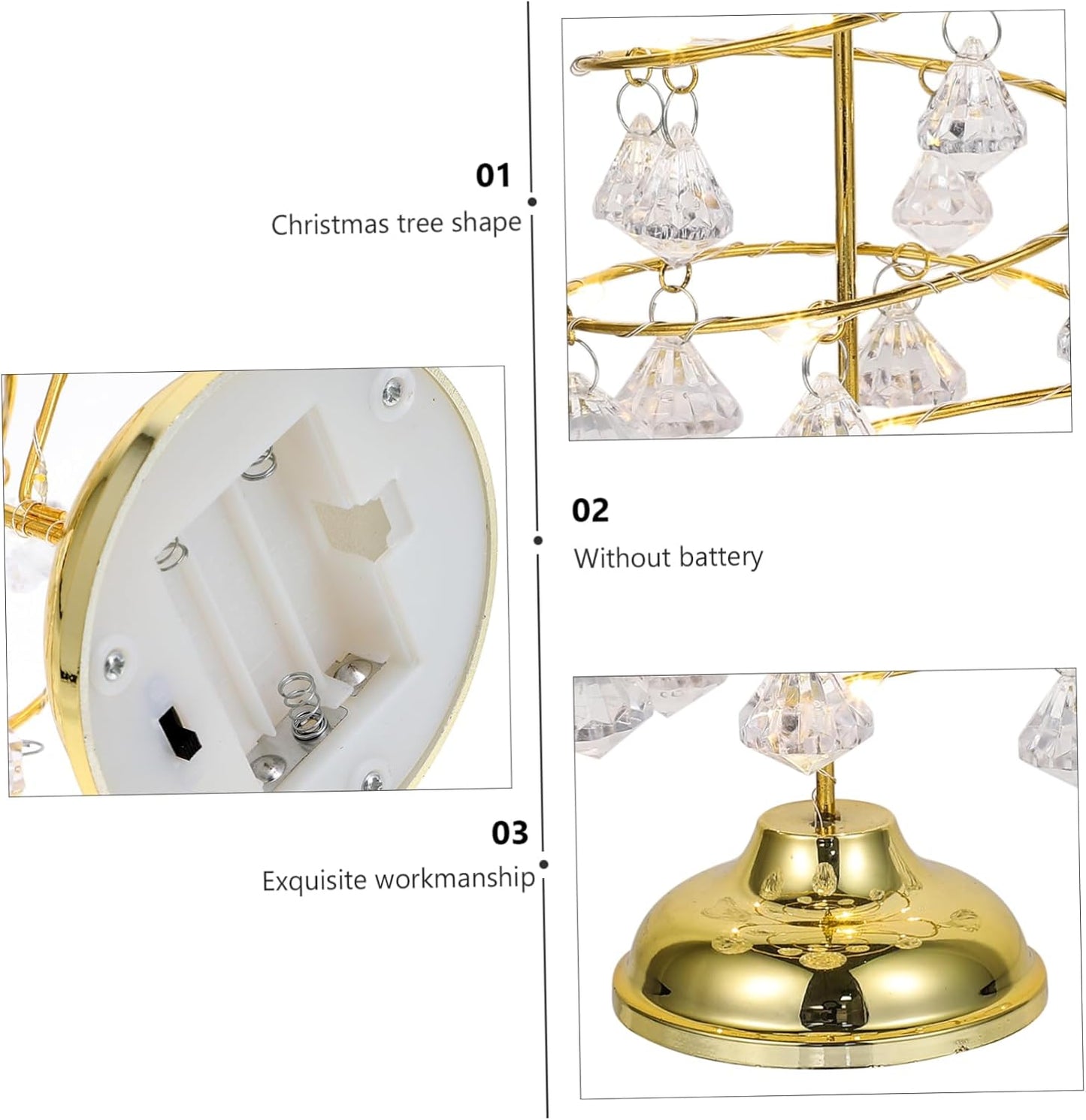 🎄 LED Christmas Tree Night Light – Crystal Holiday Table Decor 🎁