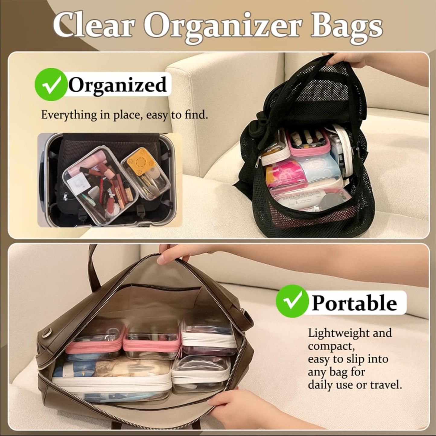 💼 Clear Zip Cube – Tough, Tidy, Travel-Ready!