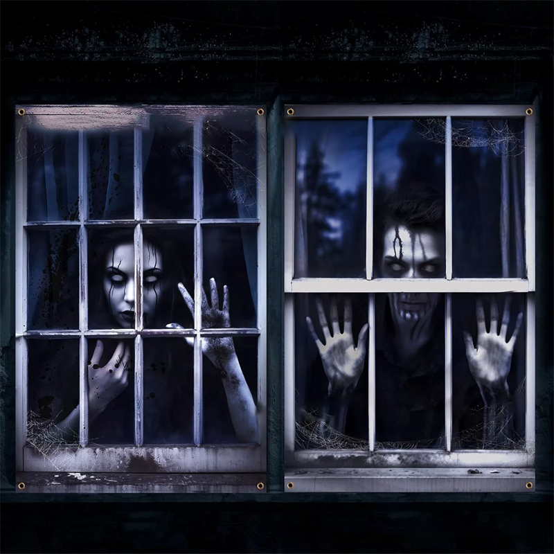 🔥 Best-Seller! Scary Ghost Curtains – Halloween Party Must-Have 👻