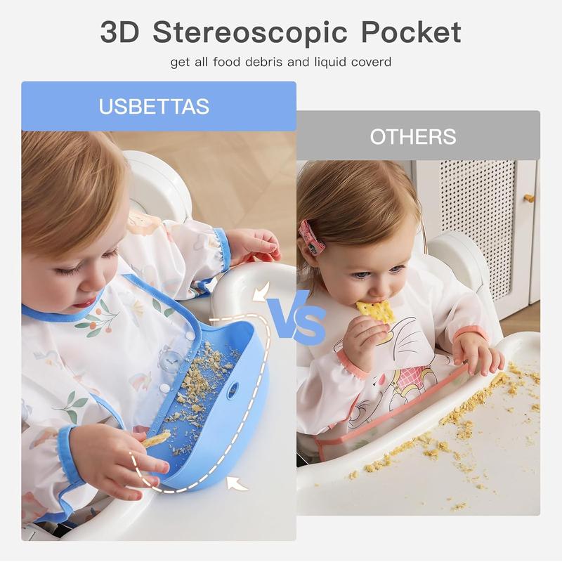 Top Pick!๐ Baby Bib with Silicone Food Catcher โ No More Mess!