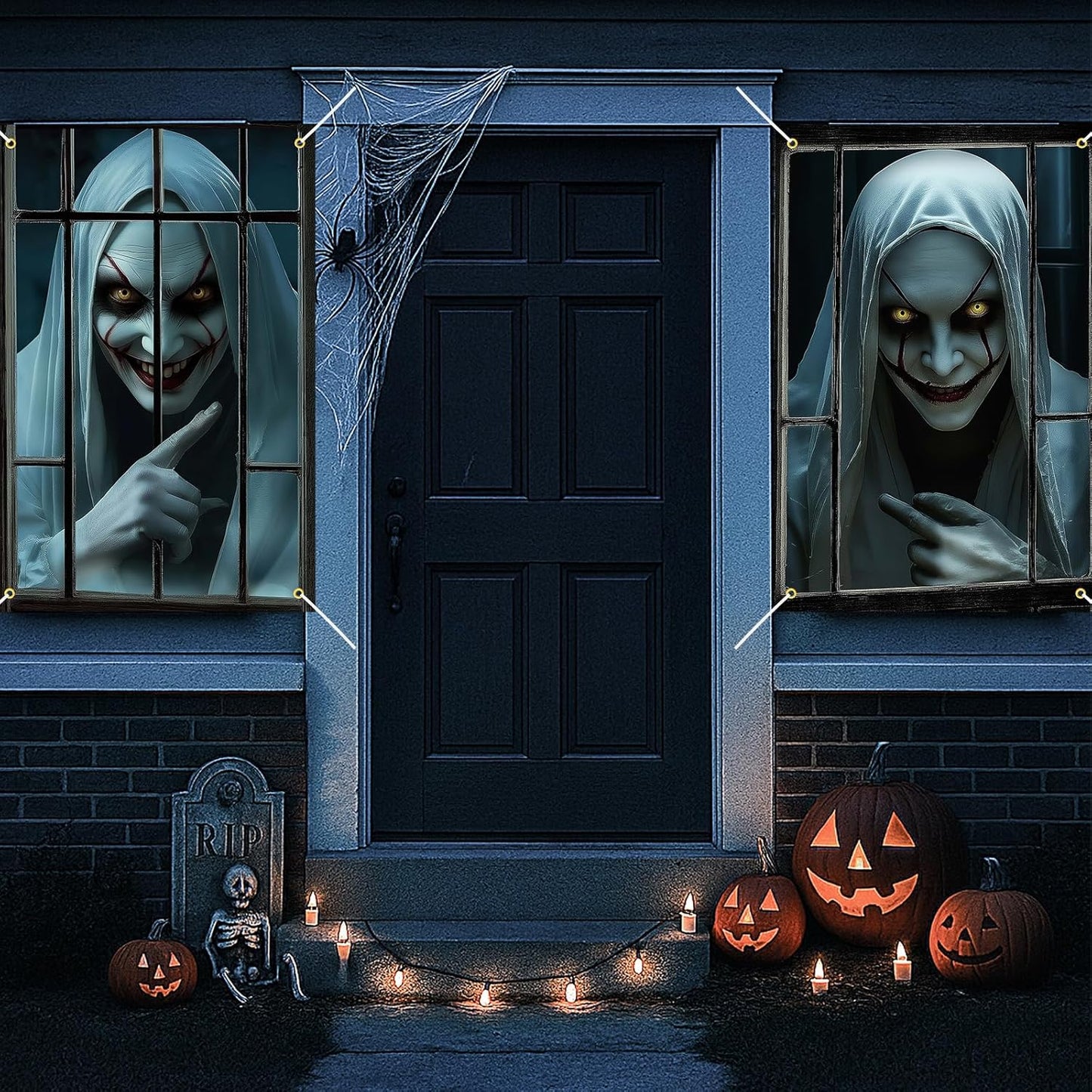 🔥 Best-Seller! Scary Ghost Curtains – Halloween Party Must-Have 👻