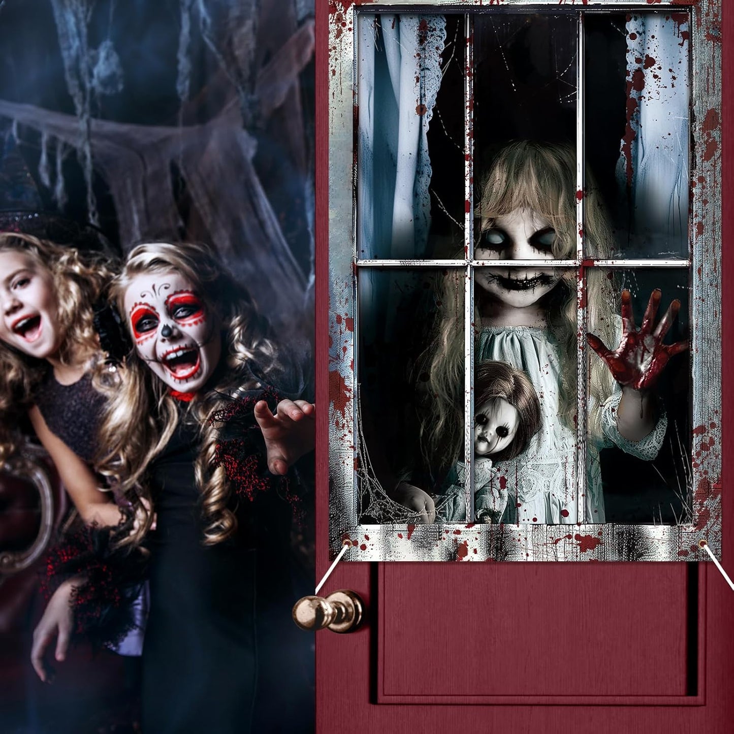 🔥 Best-Seller! Scary Ghost Curtains – Halloween Party Must-Have 👻