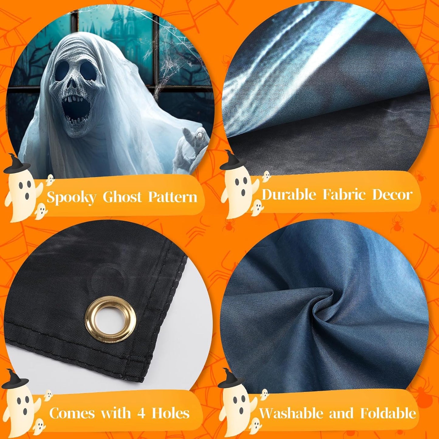 🔥 Best-Seller! Scary Ghost Curtains – Halloween Party Must-Have 👻