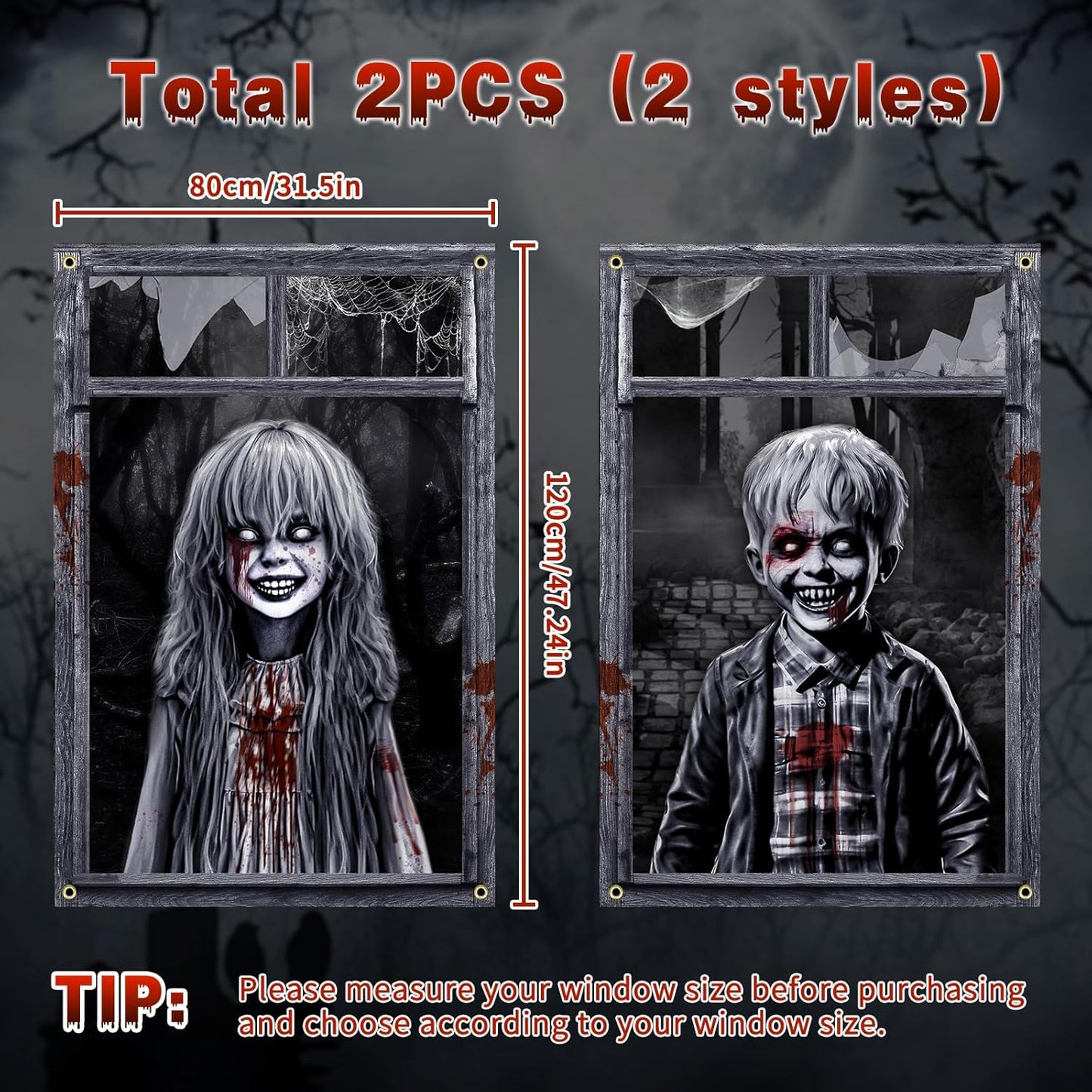 🔥 Best-Seller! Scary Ghost Curtains – Halloween Party Must-Have 👻