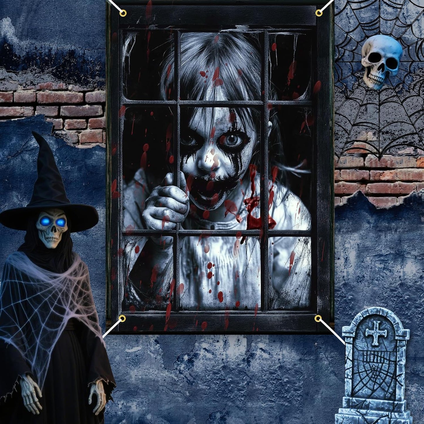 🔥 Best-Seller! Scary Ghost Curtains – Halloween Party Must-Have 👻
