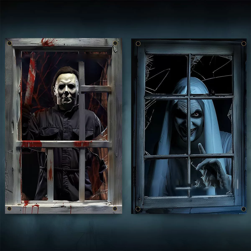 🔥 Best-Seller! Scary Ghost Curtains – Halloween Party Must-Have 👻