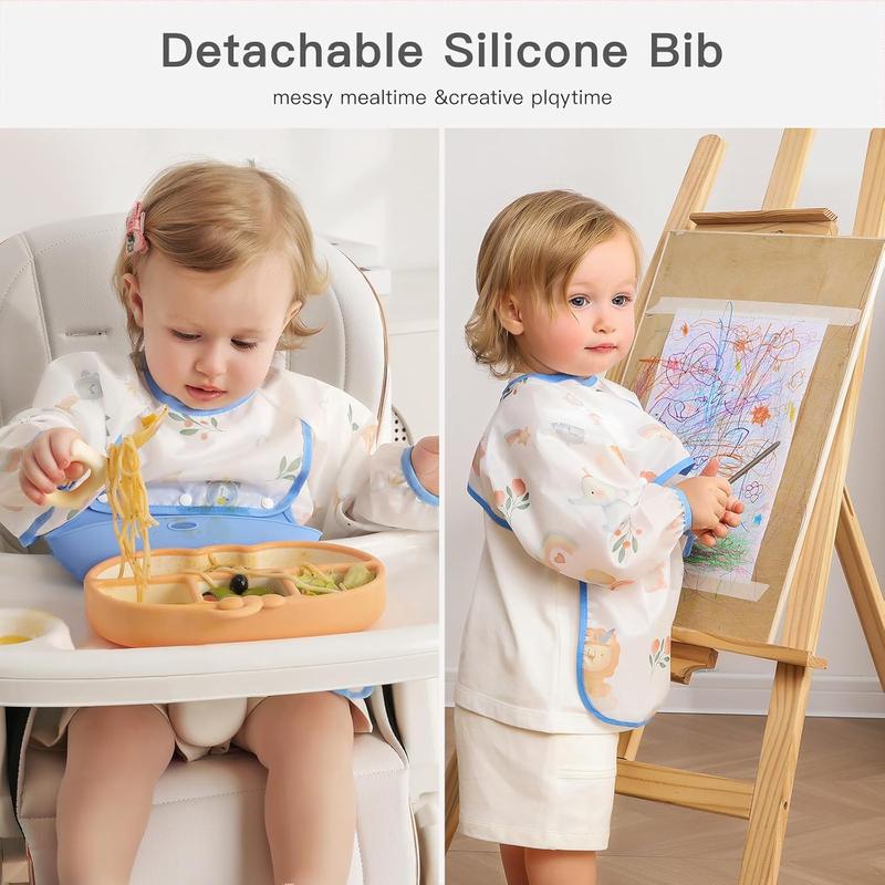 Top Pick!๐ Baby Bib with Silicone Food Catcher โ No More Mess!