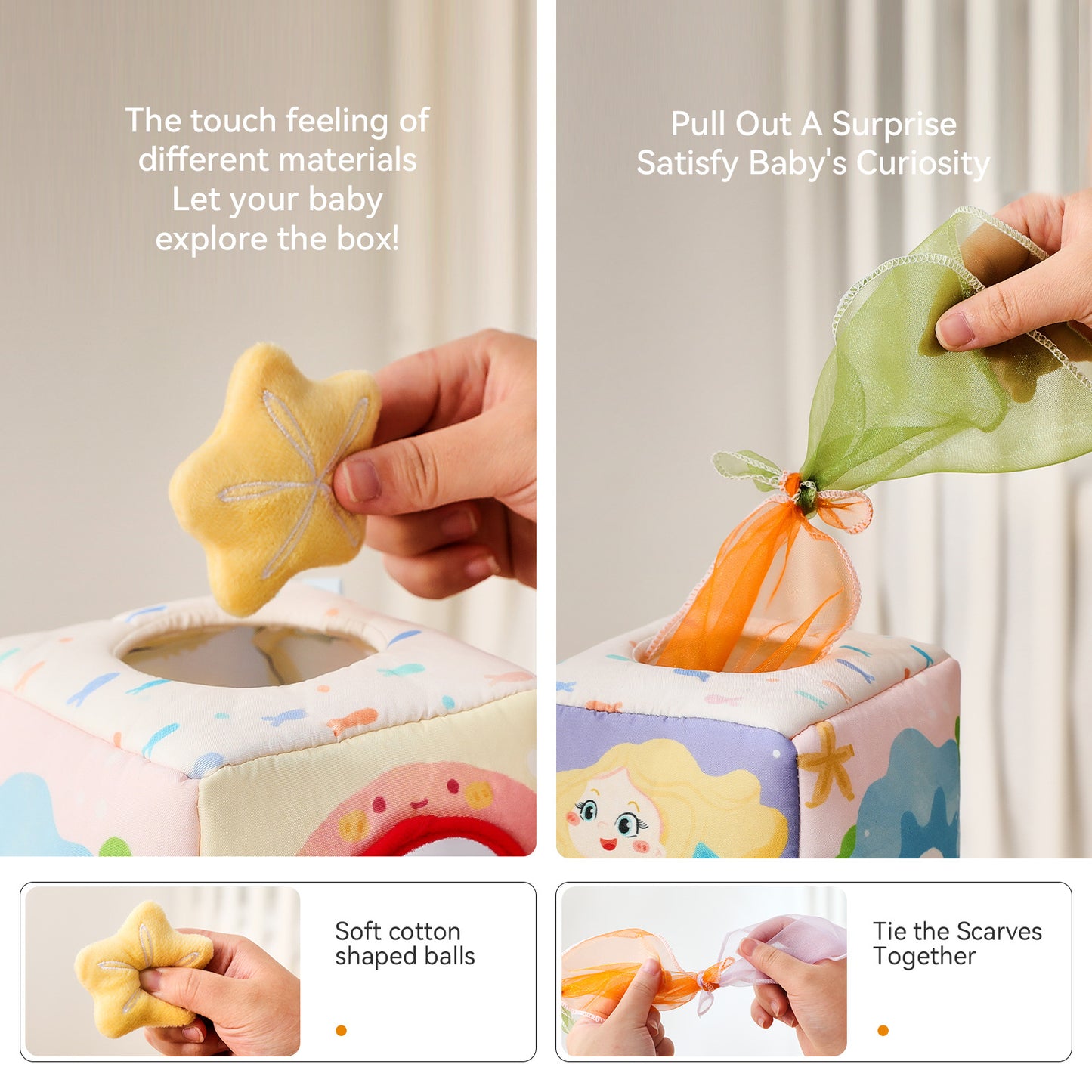 🧜♀️ Mermaid Baby Tissue Box Toy – Sensory Play, Endless Fun for Babies!