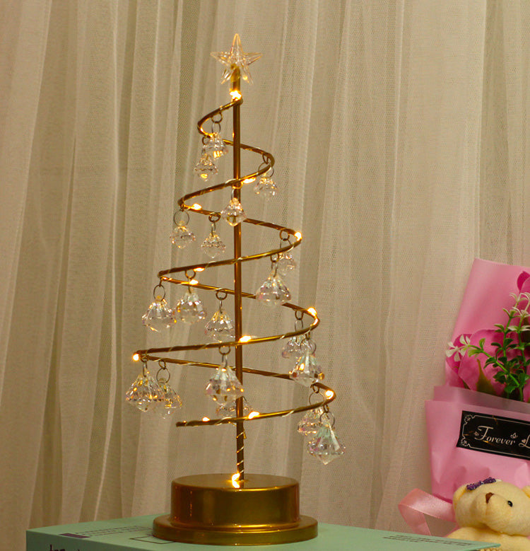 🎄 LED Christmas Tree Night Light – Crystal Holiday Table Decor 🎁