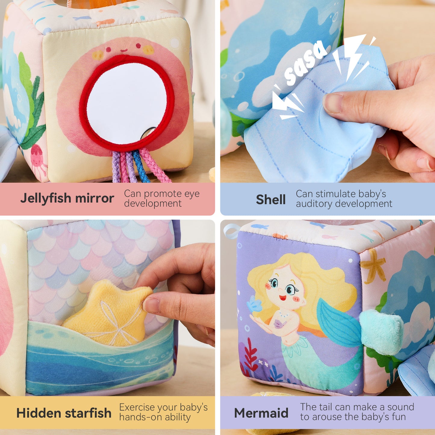 🧜♀️ Mermaid Baby Tissue Box Toy – Sensory Play, Endless Fun for Babies!