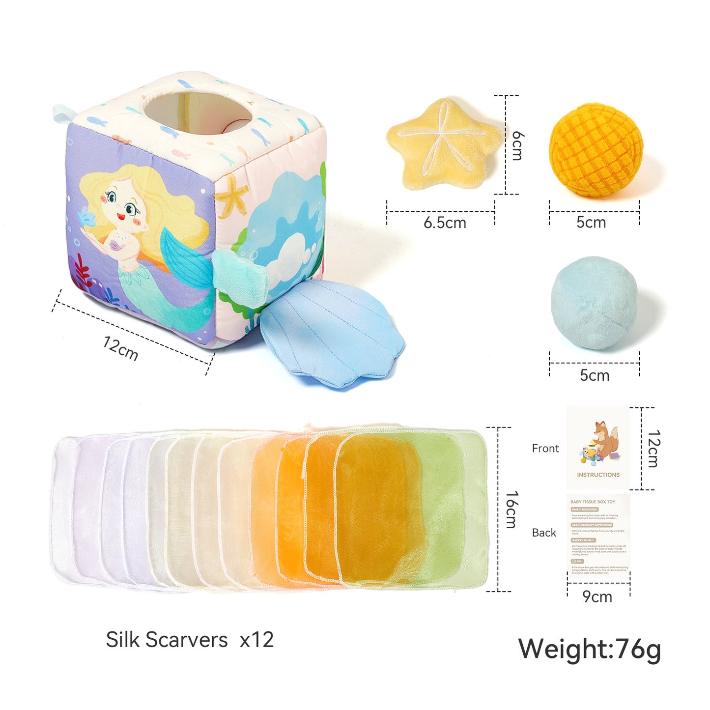 🧜♀️ Mermaid Baby Tissue Box Toy – Sensory Play, Endless Fun for Babies!