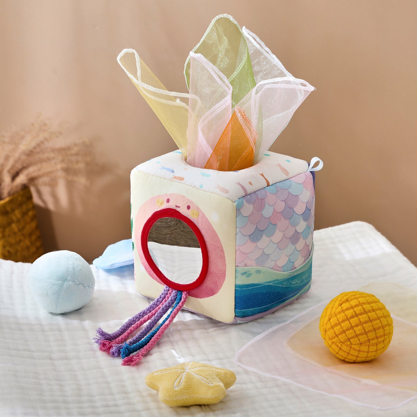 🧜♀️ Mermaid Baby Tissue Box Toy – Sensory Play, Endless Fun for Babies!