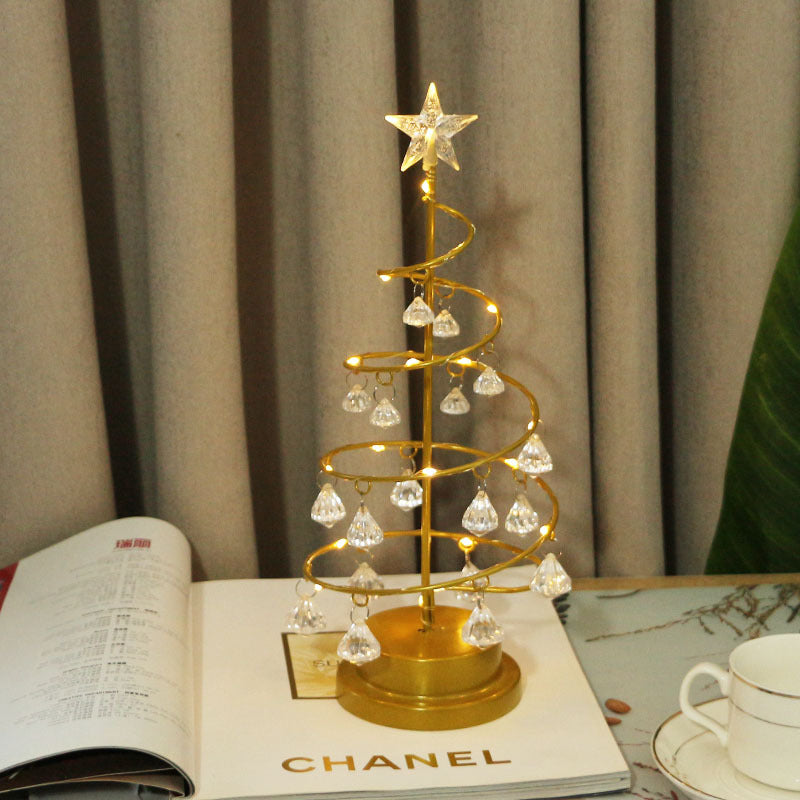 🎄 LED Christmas Tree Night Light – Crystal Holiday Table Decor 🎁