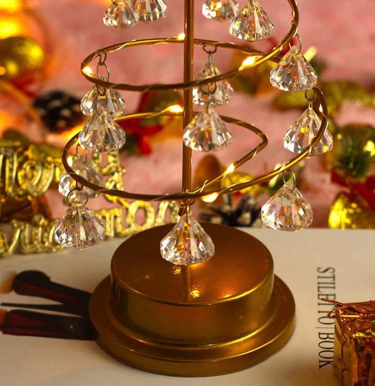 🎄 LED Christmas Tree Night Light – Crystal Holiday Table Decor 🎁
