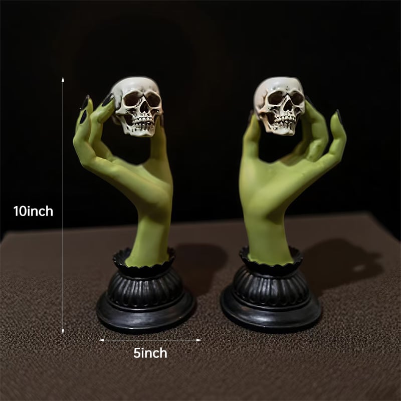 Witch Hand Skull Candle Holder