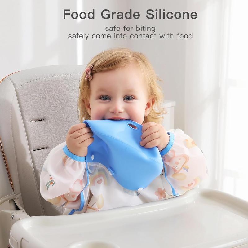 Top Pick!๐ Baby Bib with Silicone Food Catcher โ No More Mess!