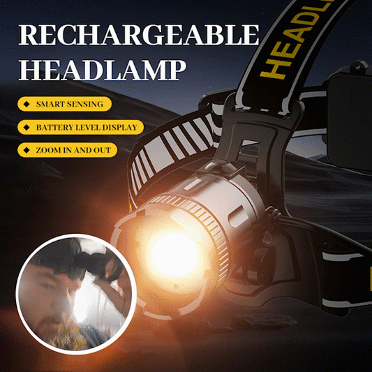 🏕️ Rechargeable Outdoor Headlamp – Hiking, Camping, Running