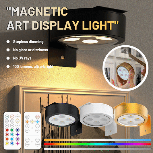 🎨 Magnetic Art Display Lights 3-Pack – Remote & Timer 💡